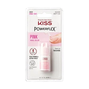 PEGAMENTO PARA UÑAS KISS POWERFLEX ROSA #BKP139 ADHESIVO ULTRA HOLD - Imagen 1 de 2