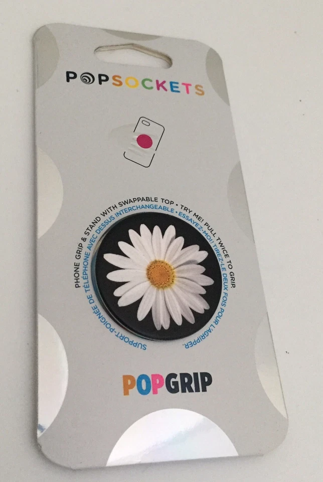 PopSockets PopGrip Expanding Stand and Grip with Swappable Top - White Daisy - Image 1 of 3