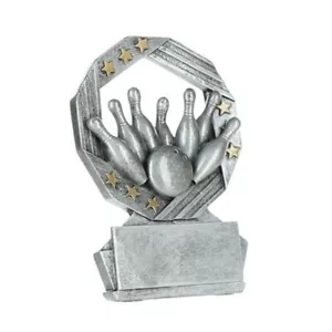 Bowling Trophy, Hexa Star - Engraved Bowling Award (4.75 Inch Tall) - Picture 1 of 7