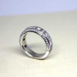NEW 1.3CT DIAMOND BAND 14K WHITE GOLD UNISEX SIZE 6.5 CHANEL & PAVE 9.5G - Picture 1 of 12