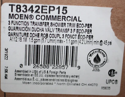 Moen T8342EP15 Shower System Trim Package w 1.5 GPM Single Function Shower Head - Image 1 of 4
