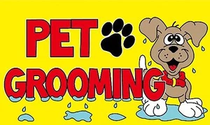 PET GROOMING 5 x 3 FLAG Polyester 150cm x 90cm flags DOG GROOM PET SHOP - Foto 1 di 1