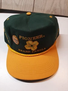 Vintage New San Sun Pioneer~Brand Canola Solid Gold ~Hat With Pin - Picture 1 of 8