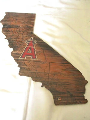 ANAHEIM ANGELS {Los Angeles} State Shaped Wood Sign 23" x 9½" #04 - NEW - Image 1 of 3