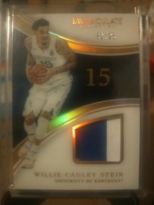 2016 Panini Immaculate Collegiate Willie Cauley-Stein Gold Patch 01/25