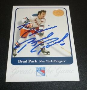 2001-02 Fleer Brad Park Autograph Auto Greats Of The Game #77 Rangers HOF