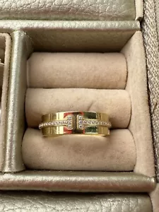 Tiffany & Co. T Ring In 18k Yellow Gold and Diamonds - Picture 1 of 7