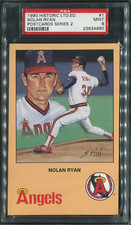 PSA 9 MINT 1990 HISTORIC LIMITED NOLAN RYAN POSTCARDS #1 ANGELS 34990 B164