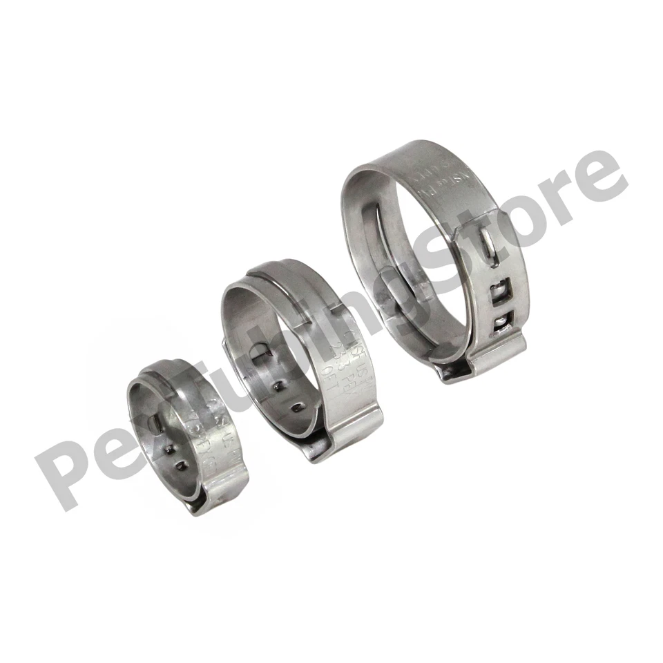 1/2", 3/4", 1" PEX Stainless Steel Cinch Clamps by Oetiker Made in USA, NSF/ASTM