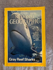 National Geographic January 1995, Egypt's Old Kingdom, Reef Sharks, Wildflowers - Picture 1 of 1