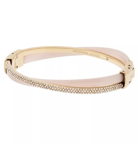 Bracciale MICHAEL KORS Pavè Tono Oro Blush Rosa Acetato MKJ5181 Nuovo con etichette