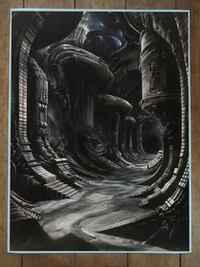 Außerirdische Landschaft Horrorszene HR Giger Stil 18x24in - Bild 1 von 1