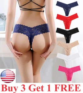 Lace Sexy Panties Thong T Back Underwear Ladies Seamless G-string Lingerie - Picture 1 of 24