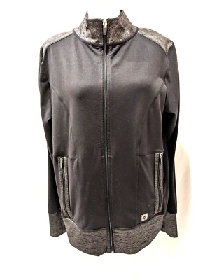 Chaqueta deportiva deportiva deportiva informal para mujer Anne Klein cremallera completa negra talla XL Exc. Estado. Foto 1 de 4