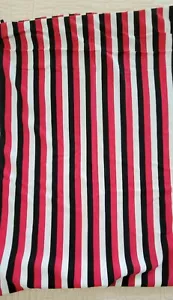 VINTAGE 1960s-1970'S ~ Red Black White stripe Mod Knit FABRIC Hippie 70in - Imagen 1 de 7