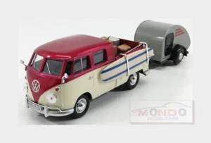 1:24 MOTORMAX Volkswagen T1 Type 2 Double Cabine With Trailer 1962 MTM79673 Mode - Picture 1 of 2