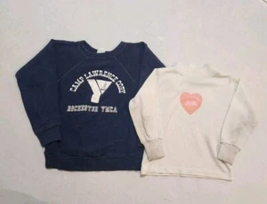 Vintage 70s Sweatshirt Lot Of 2 Kids Size Medium (7/8) Rochester NY YMCA - Picture 1 of 5