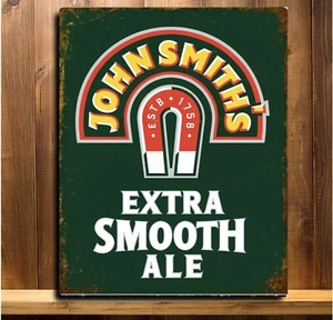 JOHN SMITHS Targa Metallo Vintage Retrò Uomo Caverna Bar Pub Capannone Insegna Parete - Foto 1 di 1