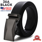 Men's Dress Belt Microfiber Leather Adjustable Automatic Buckle Ratchet Belt