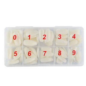 500 Pcs False Tips Long Ballet Coffin Nails Full Cover Nail Art Clear Natural - Picture 1 of 8