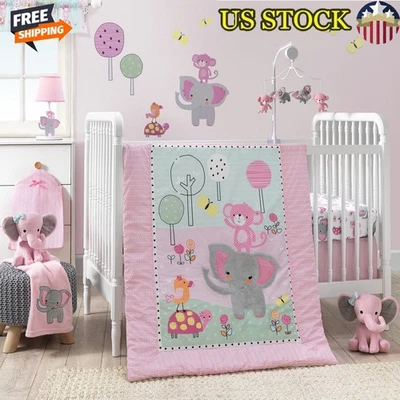 Nuevo Juego de Ropa de Cama de Cuna 3 Piezas Edredón Cama Falda Sábana Ajustable Infantil Guardería Decoración Foto 1 de 4