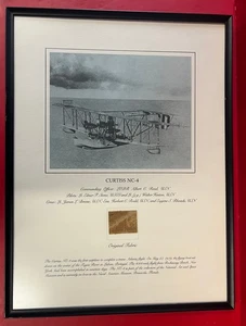 TELA ORIGINAL SMITHSONIAN CURTISS NC-4 1919-ENMARCADA - Imagen 1 de 6