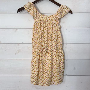 Cat & Jack Mädchen Größe 8 M gelb orange ditsy Blumen Strampler Freizeit - Bild 1 von 5