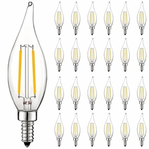24x Luxrite 4W Vintage Candelabra LED Bulb Dimmable 5000K 400lm Bright White E12 - Picture 1 of 7