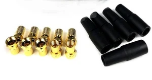 7,4mm 10x F-Stecker Vergoldet Golden und 5x Wetterschutzkappe. Unbenutzt  - Bild 1 von 1