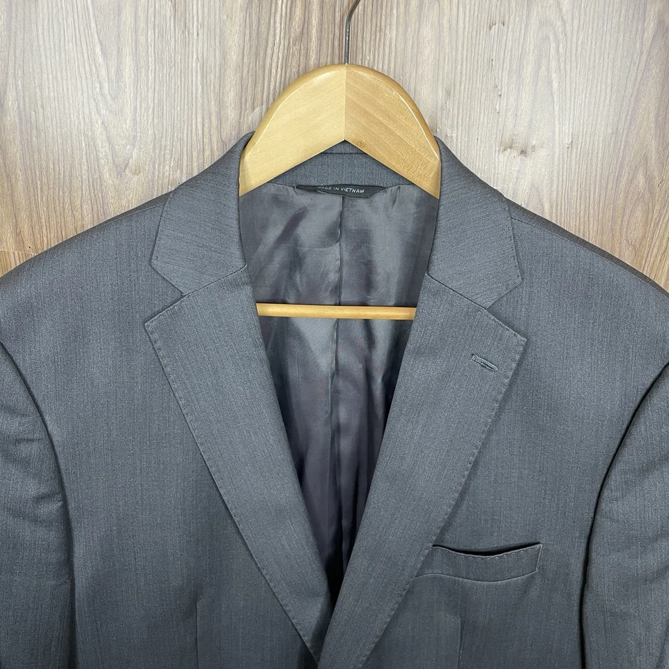 Abrigo deportivo Marc Anthony para hombre 44R delgado marrón lana lisa poliéster doble ventilación Foto 1 de 4