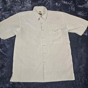 Camisa Bruno Para Hombres Grande Gris Gamuza Manga Corta Bolsillo con Botones Guinga Informal - Imagen 1 de 8