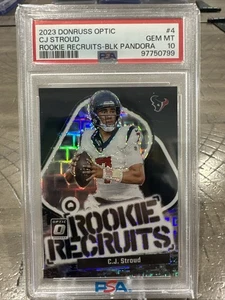 2023 Panini Donruss Optic - Rookie Recruits C.J. Stroud Black Pandora /25 PSA 10 - Picture 1 of 2