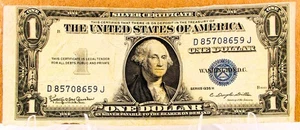 1935 H SILVER CERTIFICATE ONE DOLLAR bill/note BLUE SEAL misaligned 90 yrs old - Picture 1 of 8