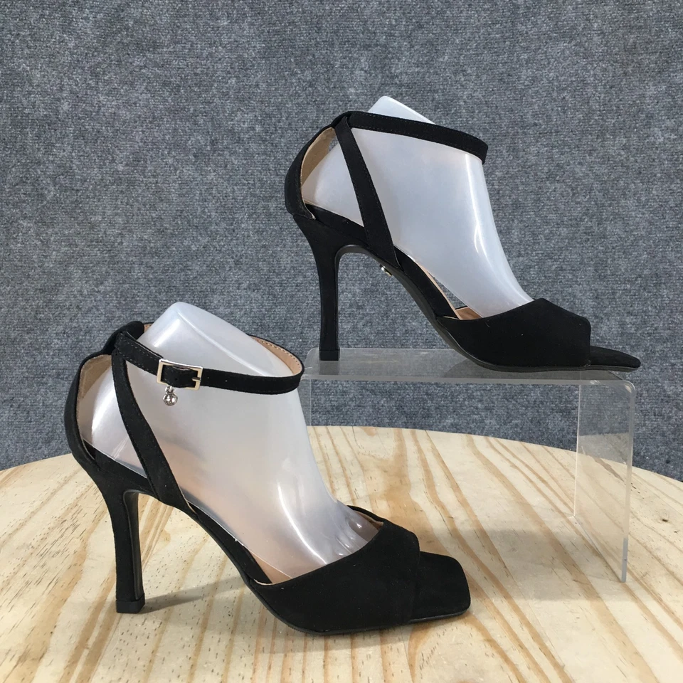 Thalia Sodi Sandals Womens 5 M Delannie Ankle Straps Black Heels Casual NEW - Image 1 of 4