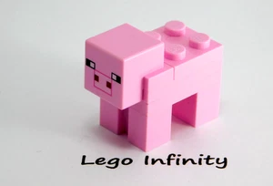 LEGO Bright Pink Pig Minifigure Minecraft Witch Hut Animal (21133) - Bild 1 von 3
