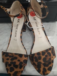 Anne Klein Iflex Thick Heeled Leopard Spot Sandal Pumps Shoes NEW Sz 7 - Picture 1 of 10