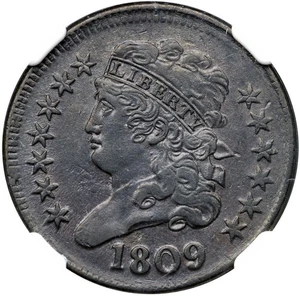 1809 C-4 R-2 NGC XF 40 Classic Head Half Cent Coin 1/2c - Picture 1 of 3