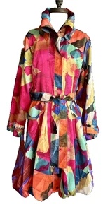 SAMUEL DONG Print BUBBLE COAT DRESS Size XL - Picture 1 of 10