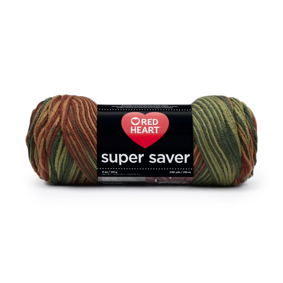 Red Heart Super Saver Print Yarn 100 Acrylic Fall Colors 236 Yards 5mm Needle - Image 1 of 2