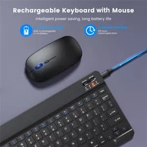 Bluetooth Wireless Tastatur und Maus Set Funk Kabelos Keyboard QWERTZ Schwarz - Bild 1 von 28