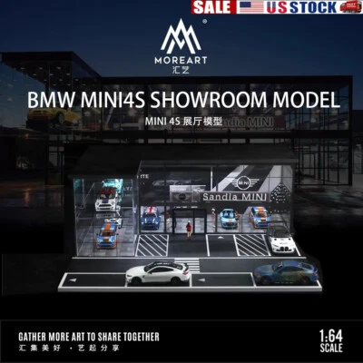 1/64 Диорама автомобиля гаража модель светодиодное освещение автомобиля выставочный зал сцена витрина США - Изображение 1 из 4