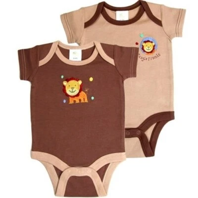 Pack de 2 Body Suit Bebé Una Pieza - Juego de Mameluco Infantil, Marrón 0M-18M Foto 1 de 3