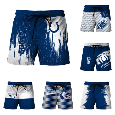 Indianapolis Colts Men's Quick Dry Shorts Drawstring Swim Trunks with Pockets Cover