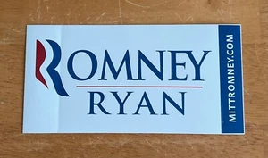 Pegatina de parachoques oficial de la campaña del presidente 2012 de Mitt Romney Paul Ryan - Imagen 1 de 2