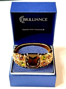 Swarovski Armreif goldfarben Strass aufklappbar - Bild 1 von 9