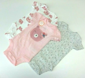 Baby 3-er Pack Carter's Bodies 68-74 USA Unterwäsche Body rosa Mädchen Spieler - Bild 1 von 9