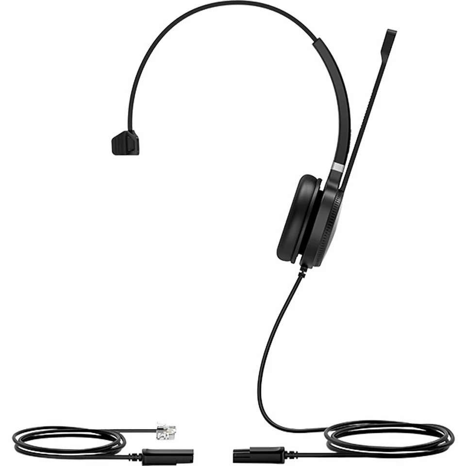 Yealink Yhs36 mono Headset On-ear Wired Quick Disconnect Black Silver Yhs36-mono