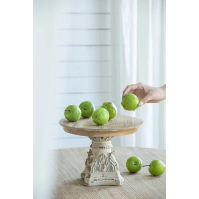 AS D10.5" x 7.5" Cake Stand, Wood Cake Plate with Magnesium Base - Image 1 of 4