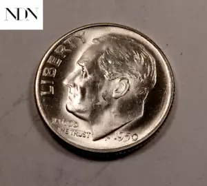 Moneda de diez centavos Roosevelt 1950-S - gema BU (antorcha completa - ft) - 90 % plata - ¡fecha clave! #D619 - Imagen 1 de 3
