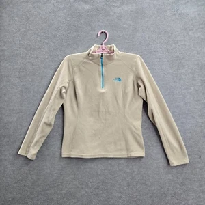 The North Face Women Sweatshirt Small Beige Glacier 1/4 Zip Fleece Pullover - Picture 1 of 11
